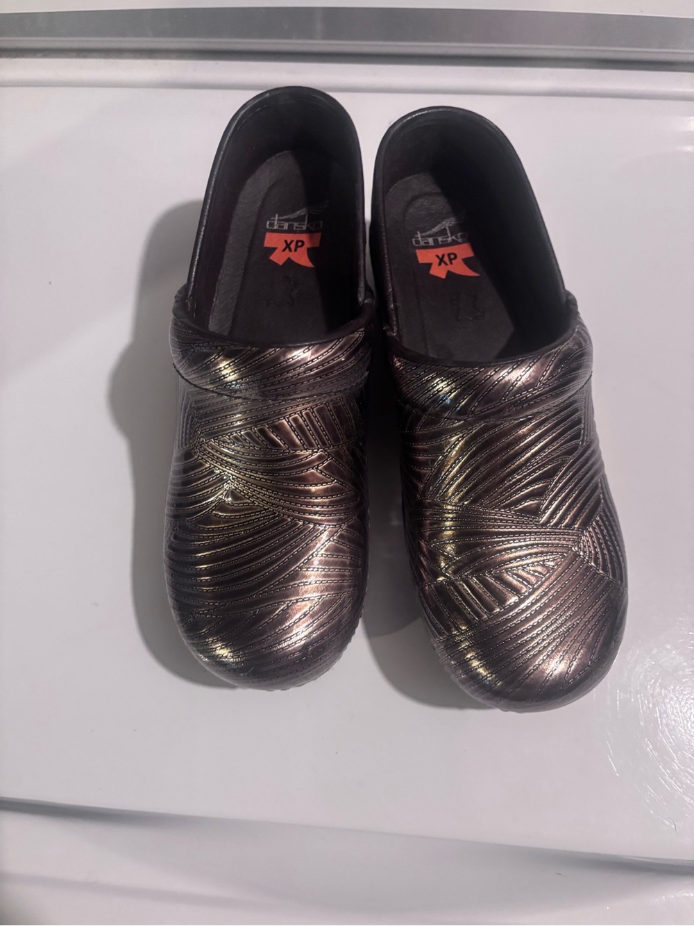 Dansko Metallic Bronze Textured XP Clogs